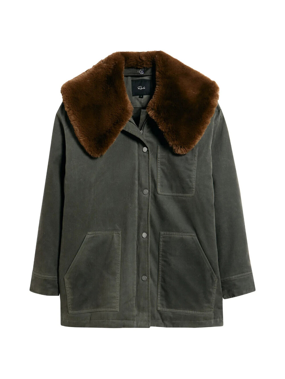 NEW, Rails Tessuto Waxed Cotton Jacket Removable Faux Fur Collar SZ S #waxed341